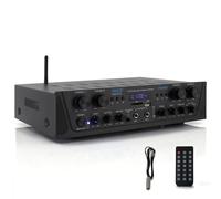 Pyle Ampli Bluetooth Karaoké sans Fil 500W - Récepteur Audio Stéréo 4 Canaux avec AUX, Radio FM, Subwoofer RCA, USB, Microphone avec Écho, 500W sous 4-8 Ohms, idéal pour Studio Musique