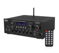 Pyle Ampli Bluetooth pour la Maison - Récepteur Stéréo 300W avec MP3, USB, SD, AUX, RCA, MIC, Casque, Radio FM, LED, Retard de Réverbération, pour Haut-parleurs Home Cinema, Studio Musique