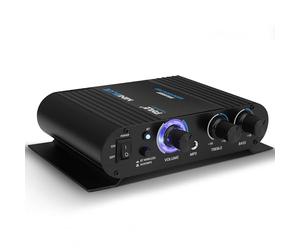 Pyle Amplificateur 90W Crête 8 Ohms Bluetooth, Mini Amplificateur Audio-Compact pour Studio Maison,Home Cinema, Amplificateur Classe T avec Entrées 3,5 mm et 6,35 mm, 4 Bornes Haut-Parleur
