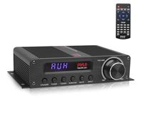 Pyle Amplificateur Audio Home Cinéma 5.1 Bluetooth, Ampli HiFi HDMI 4K | 5 enceintes et caisson de basses, radio FM, télécommande, écran LED, mode bypass, 200 W max, façade aluminium