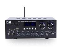 Pyle Amplificateur Audio stéréo Bluetooth, 300 W, Double Canal, MP3, USB, SD, AUX, RCA, MIC, Casque, FM, LED, Eco Delay, pour Home cinéma, Studio