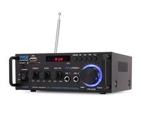 Pyle Amplificateur Stéréo Bluetooth 200W - Récepteur Audio sans Fil 2 Canaux avec USB, SD, RCA, FM, Entrée Micro, Idéal Home Cinéma, Studio, Système Hi-FI Domestique