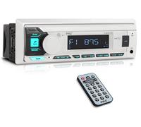 Pyle Autoradio Bluetooth Marin Single DIN, Récepteur Bateau Voiture - Blanc