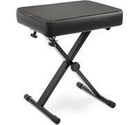 Pyle Banc Piano, Tabouret/Banquette Piano Pliable, Réglable en Hauteur, Tabouret Siège,Banc de Clavier, avec Pieds en Caoutchouc Antidérapants, Rembourré Réglable, Noir