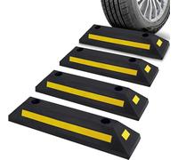 Pyle Butoir Parking - Arrêt de Sécurité pour Sol de Garage - Butoir Caoutchouc Robuste pour Voitures, Vans, Camions, Guide de Roue, Bloc de Protection de Pare-chocs, Lot de 4 - Multicolore