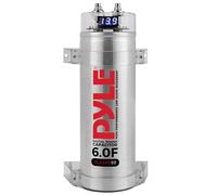 Pyle Condensateur de puissance numérique de 3.2 Farad - Accessoire haute performance pour audio de voiture avec écran numérique bleu | Lecture de tension | Protection contre les surtensions