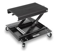 Pyle Cric Moto à Ciseaux 500 kg avec Dolly - Lève Moto Pliable en Acier Renforcé, Plateau Antidérapant, 4 roulettes, Finition Noire - pour Garage et Atelier