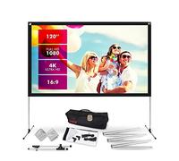 Pyle Écran de Projecteur avec Support - 120" 16:9 HD 4K, Portable, Léger, Autoportant, Pliable, pour Projections Intérieures et Extérieures, avec Cadre pour Cinéma Maison