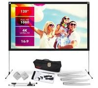Pyle Écran de Projecteur avec Support - 120" 16:9 HD 4K, Portable, Léger, Autoportant, Pliable, pour Projections Intérieures et Extérieures, avec Cadre pour Cinéma Maison