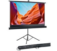 Pyle Écran de Projection 60″ avec support - Écran Vidéoprojecteur Enroulable, Portable avec Trépied, Montage Mural/Plafond, Format 16:9, Compatible Full HD/4K, Idéal Présentations, Home Cinéma, Bureau