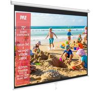 Pyle Écran de Projection 72″ -Écran Vidéoprojecteur Manuel Enroulable Universel, Compatible Full HD, Hauteur Réglable | Montage Mural/Plafond, pour Cinéma Maison, Bureau, Classe