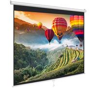 Pyle Écran de Projection 84 Pouces Vidéoprojecteur Enroulable 4:3 et 16:9 | Mural/plafond | Manuel autobloquant, hauteur réglable | 171 x 128 cm, toile mate | Full HD/4K | Home cinéma, bureau, classe