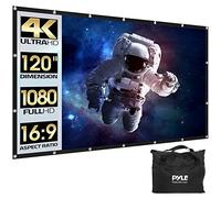 Pyle Écran de Projection Portable Pliable - 120" 16:9 HD 4K - Léger - pour intérieur et extérieur - Anti-pli - pour Home cinéma, fête, Bureau, Salle de Classe