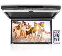 Pyle Écran Plafonnier Voiture 17,3 Pouces LCD Rabattable - Moniteur de Toit HD 1080p avec HDMI, USB, Micro SD, Émetteur IR pour Casque sans Fil, FM, Haut-Parleurs Intégrés, Télécommande