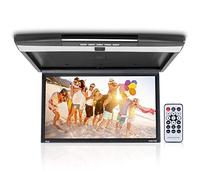 Pyle Écran Plafonnier Voiture 17,3 Pouces LCD Rabattable - Moniteur de Toit HD 1080p avec HDMI, USB, Micro SD, Émetteur IR pour Casque sans Fil, FM, Haut-Parleurs Intégrés, Télécommande