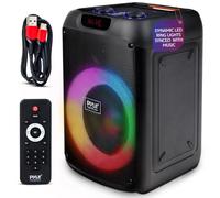 Pyle Enceinte Bluetooth Portable 40 cm - Haut-Parleur Puissant avec LED RGB Woofer Grand Format TWS Batterie Rechargeable Télécommande Câble Type-C Intérieur Extérieur