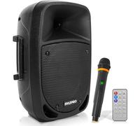 Pyle Enceinte Bluetooth Portable 800W - Haut Parleur Bluetooth avec Subwoofer, Lumières et Indicatrices de Batterie LED avec Batterie Rechargeable, Lecteur MP3/USB/SD, Microphone sans Fil UHF, Noir