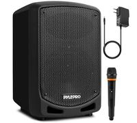 Pyle Enceinte Bluetooth Puissante, Enceinte Sono Portable Intérieur/Extérieur avec Microphone sans Fil, Enregistrement Audio, Batterie Rechargeable&Lecteur USB/SD, Support de Montage-pour fête, Noir