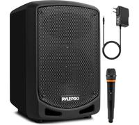 Pyle Enceinte Bluetooth Puissante, Enceinte Sono Portable Intérieur/Extérieur avec Microphone sans Fil, Enregistrement Audio, Batterie Rechargeable&Lecteur USB/SD, Support de Montage-pour fête, Noir