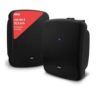 Pyle Outdoor Waterproof Wireless Bluetooth Speaker - 5.25 inch Pair 2-Way Weatherproof Wall/Ceiling Mounted Dual Speakers w/Heavy Duty Grill, Universal Mount, Patio, Indoor Use -PDWR54BTB (Black)