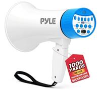 Pyle Enceinte mégaphone de 30 W, mégaphone Rechargeable avec Sangle d'épaule, sirène, Bluetooth et changeur de Voix, portée de 600 mètres, Enregistrement et Lecture, Design résistant aux intempéries