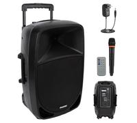 Pyle Enceinte PA - Haut-Parleur Bluetooth 1200 W - Boîte à Musique Portable avec Batterie et Microphone - Machine de karaoké pour fête, événement, terrasse, extérieur, USB, SD, AUX, Affichage LED