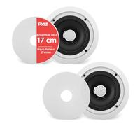 Pyle Enceinte Plafond/Murale 16,5 cm - Système d'Enceintes 2 Voies avec Tweeter Orientable en Titane de 2,5 cm -Haut Parleur Encastrable Plafond