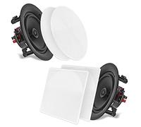 Pyle Enceinte Plafond/Murale de 20,3 cm - Paire d'Enceintes Stéréo 2 Voies à Gamme Complète avec Système Audio et Design Encastré avec Réseau de Filtrage Électronique-Haut Parleur Encastrable Plafond