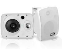 Pyle Enceintes Bluetooth - Haut-Parleurs sans Fil pour Extérieur - Paire Active et Passive 2 Voies - 800 Watts - Enceinte Mural, Plafond avec Grille Métallique et Fixation Universelle - Blanc