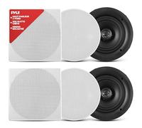 Pyle Enceintes Midbass 2 Voies - Système d'Enceinte Plafond/Murale -Tweeter en Polymère Haute Conformité de 1,3 cm - Haut Parleur Encastrable Plafond