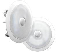 Pyle Enceinte Plafond/Murale 20,3 cm - Paire d'Enceintes 2 Voies Woofer Médium-Grave avec Tweeter Orientable à Dôme en Titane de 2,54 cm Design- Haut Parleur Encastrable Plafond