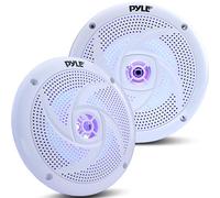 Pyle Enceintes Marines - 101,6 mm 2 Voies Étanches et Résistantes aux Intempéries, Système Audio Stéréo Extérieur avec Lumières LED, Puissance de 100 Watts - 1 Paire - PLMRS43WL (Blanc)