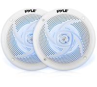 Pyle Enceintes Marines - 133 mm 2 Voies Étanches et Résistantes aux Intempéries, Système Audio Stéréo Extérieur avec Lumières LED, Puissance de 180 Watts et Design Mince à Profil Bas - 1 Paire