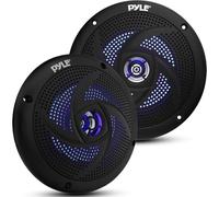 Pyle Enceintes Marines - 133 mm 2 Voies Étanches et Résistantes aux Intempéries, Système Audio Stéréo Extérieur avec Lumières LED, Puissance de 180 Watts - 1 Paire - PLMRS53BL (Noir)