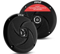 Pyle Enceintes Marines 165 mm 2 Voies Étanches - Haut-Parleurs Extérieur Résistants aux Intempéries, Système Audio Stéréo 240 Watts, 1 Paire, Noir