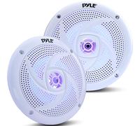 Pyle Enceintes Marines - 165 mm 2 Voies Étanches et Résistantes aux Intempéries, Système Audio Stéréo Extérieur avec Lumières LED, Puissance de 240 Watts - 1 Paire - PLMRS63WL (Blanc)