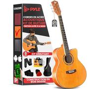 Pyle Ensemble de démarrage pour guitare acoustique à 6 cordes, idéal pour les débutants en Guitarra Acustica. Dotée d'un corps coupé, cette guitare convient aux enfants et aux adultes et aux droitiers