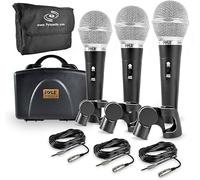 Pyle Ensemble Microphone Dynamique Cardioïde 3 Pièces - Micro Chant Professionnel avec Câble XLR 8 m vers Jack 6,35 mm, Clip Porte-Micro et Sac de Transport Rigide