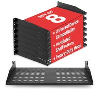 Pyle Étagère de Serveur 1U de 48,3 cm - Lot de 8 étagères ventilées de 48 cm, capacité de 50 kg, Racks d'ordinateur et de Serveur, Compatible avec AV, Ordinateurs, armoires réseau