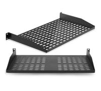 Pyle Étagère de Serveur 2 pièces 1U, étagères ventilées pour Une Bonne Circulation de l'air, Support Cantilever, Support Mural, Appareil Universel, étagère d'armoire, Plateau de Montage pour boîtier