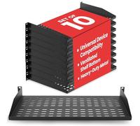 Pyle Étagère Rack Serveur 19 Pouces 1U - 10 Étagères Métalliques Ventilées pour un Flux d'Air Optimal, Montage Mural ou Rack, Supporte Jusqu'à 110 lbs, Plateforme de 17 x 10’’ pour Armoires, Ordinateu