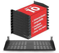 Pyle Étagère Rack Serveur 19" 1U - 10 Étagères Métalliques Ventilées pour Un Flux d'air Optimal, Montage Mural ou Rack, Supporte Jusqu'à 110 lbs, Plateforme de 17 x 10’’ pour Armoires, Ordinateur