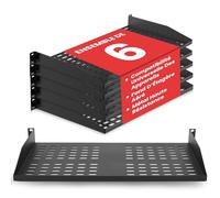 Pyle Étagère Rack Serveur 19 Pouces 1U - 6 Étagères Métalliques Ventilées pour un Flux d'Air Optimal, Montage Mural ou Rack, Supporte Jusqu'à 110 lbs, Plateforme de 17 x 10’’ pour Armoires, Ordinateur