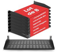 Pyle Étagère Rack Serveur 19 Pouces 1U - 8 Étagères Métalliques Ventilées pour un Flux d'Air Optimal, Montage Mural ou Rack, Supporte Jusqu'à 110 lbs, Plateforme de 17 x 10’’ pour Armoires, Ordinateur