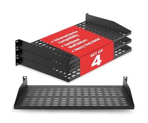 Pyle Étagère Rack Serveur 1U - Plateau Cantilever Ventilé Universel - Montage Mural ou en Rack - Supporte jusqu'à 50 kg - Étagère 43 x 25 cm pour Armoires, Ordinateurs et Équipements Réseau