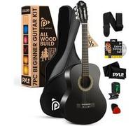 Guitare Acoustique 86 cm pour Débutants - Taille 1/2 Junior en Bois Massif, Finition Noir Mat, Idéale Enfants et Adultes, Instrument Musical Complet