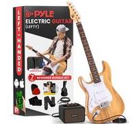Pyle Guitare Électrique - 99 cm avec Amplificateur 5W, Étui, Médiators, Cordes de Remplacement, Sangle, 22 Frettes, Idéale pour Débutants - Couleur Naturel