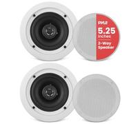 Pyle Haut-Parleur de Plafond, 13 cm, 2 Voies, 150 W, Rond, Blanc, pour Montage au Plafond et au Mur, 80 Hz à 20 kHz, Plat et Facile à Installer, idéal pour Home cinéma et multiroom