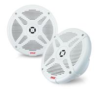 Pyle Haut-Parleur Marin 16,5 cm 2 Voies - Enceintes Étanches IPX4 600W pour Bateau et Extérieur, Design Bas Profil, Paire Blanche