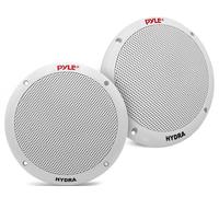 Pyle Haut-Parleur Marin 6,5" Dual - Système Stéréo Extérieur 2 Voies Étanche 400W, Conus Polypropylène Surround Butylcaoutchouc - 1 Paire (Blanc)